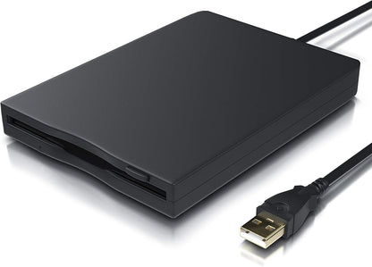 External USB 3.5-inch USB Floppy Disk Reader 1.44 MB FDD Portable Floppy Disk for PC Laptops Windows/XP/7/8/10/11 Plug and Play(Black) - PuriLite