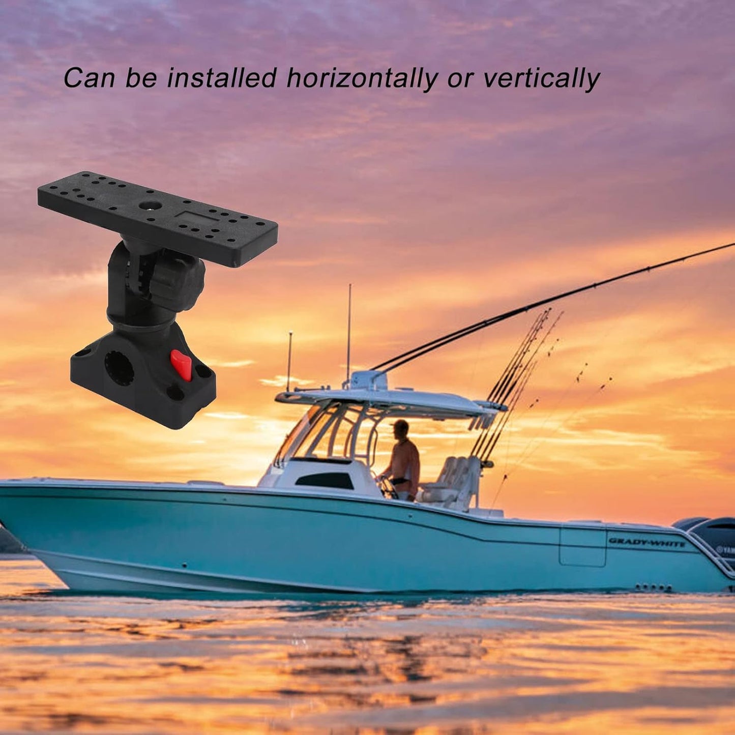 WODHMIEY Fish Finder Mount, Universal Boat Fish Finder Holder Base, Stable, Durable, 360 Degree Rotation, Easy Removal and Installation, Weatherproof Electronics Mount - PuriLite