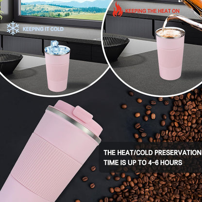 18oz Mug with Ceramic Coating Inside, Insulated Coffee Mug with Lid, Leak Proof Coffee Travel Mug, Travel Coffee Mug Fits in Car Cup Holder - PuriLite
