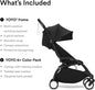 Stokke YOYO3 Stroller from 6 Months - Includes Black Frame, Seat Cushion & Canopy - Folds In & Out in a Flash - Light & Compact - Carry-On Compatible - PuriLite