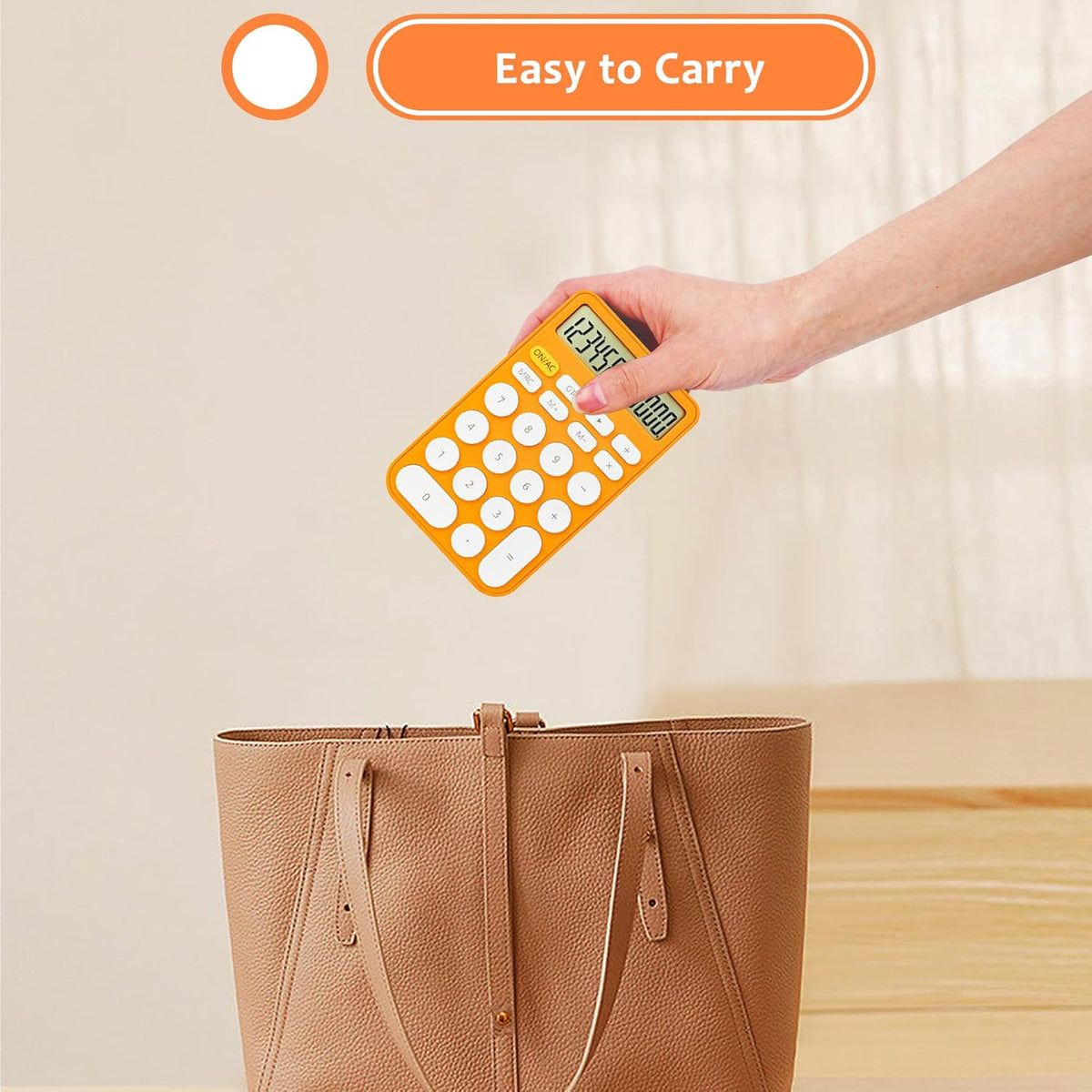 VEWINGL Mechanical Switch Calculator, 12 Digit Large LCD Display and Buttons, Great for Everyday Life and Basic Office Work, with Battery - PuriLite