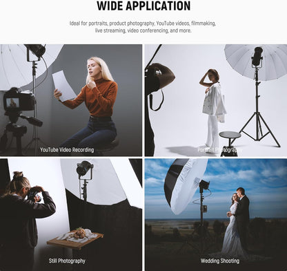 NEEWER 71"/180cm Parabolic Reflective Umbrella Photography with White Inner, Soft Lighting with Diffuser Cover, Bag, Quick Fold for Camera Photo Studio Video Light Shooting Monolight Flash, NS4U - PuriLite