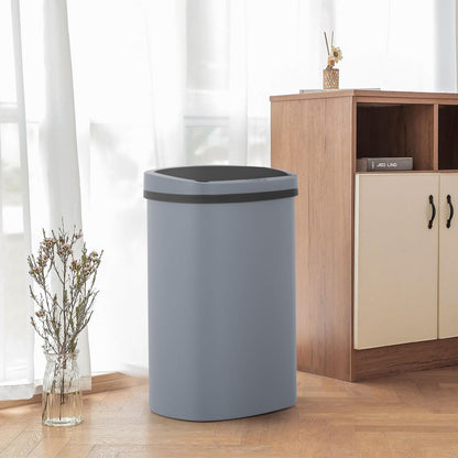 13 Gallon 50 Liter Garbage Can Kitchen Trash Can with Lid Automatic Sensor Touch Free Stainless Steel Waste Bin for Bathroom Bedroom Home Office,Black - PuriLite