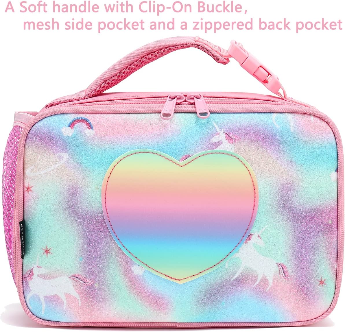 FlowFly Kids Lunch Box Insulated Soft Bag Mini Cooler Back to School Thermal Meal Tote Kit for Girls, Boys, Black - PuriLite