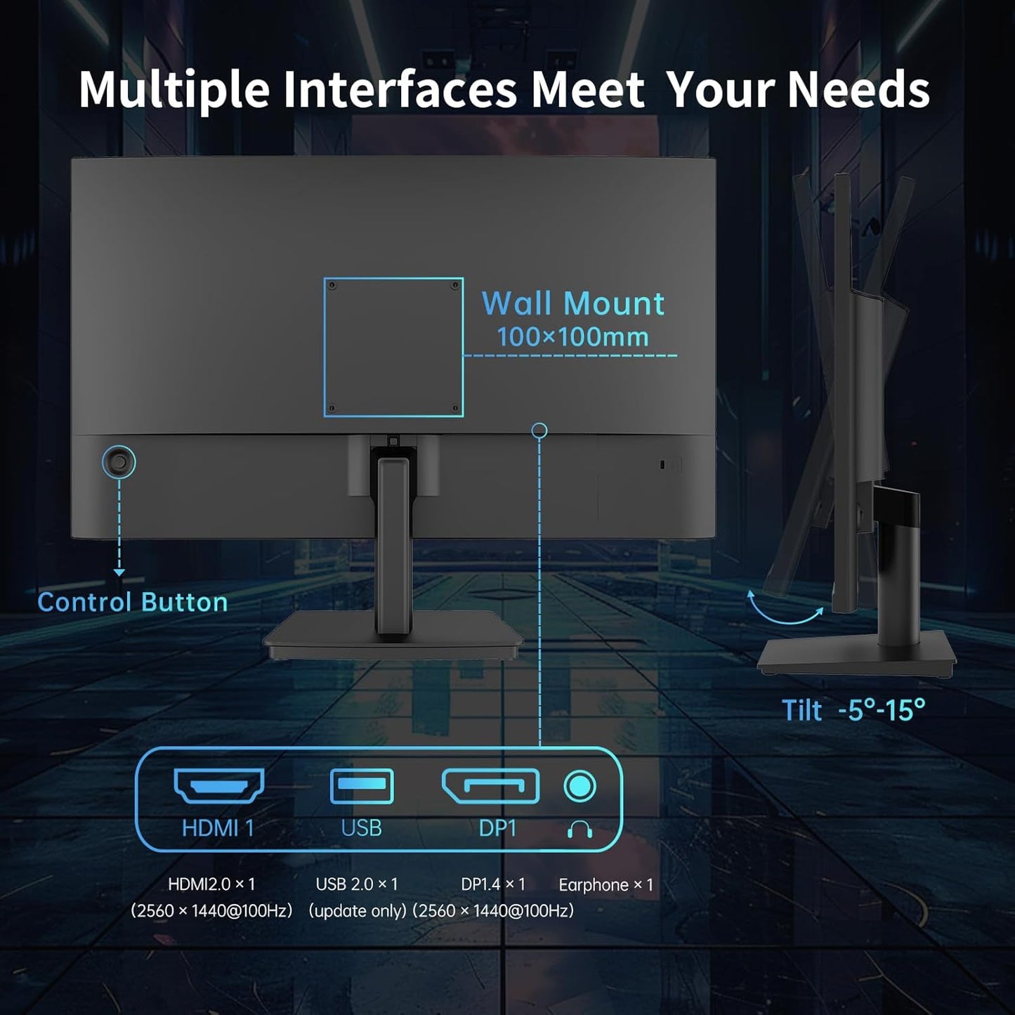 KTC 32 Inch 2K Computer Monitor, IPS 1440p Monitor with Ultra-Thin Bezels, HDR10, Freesync/G-sync, HDMI/DP Ports, Tilt Adjustable, Eyecare, Ideal for Business, Office, and Casual Gaming - PuriLite