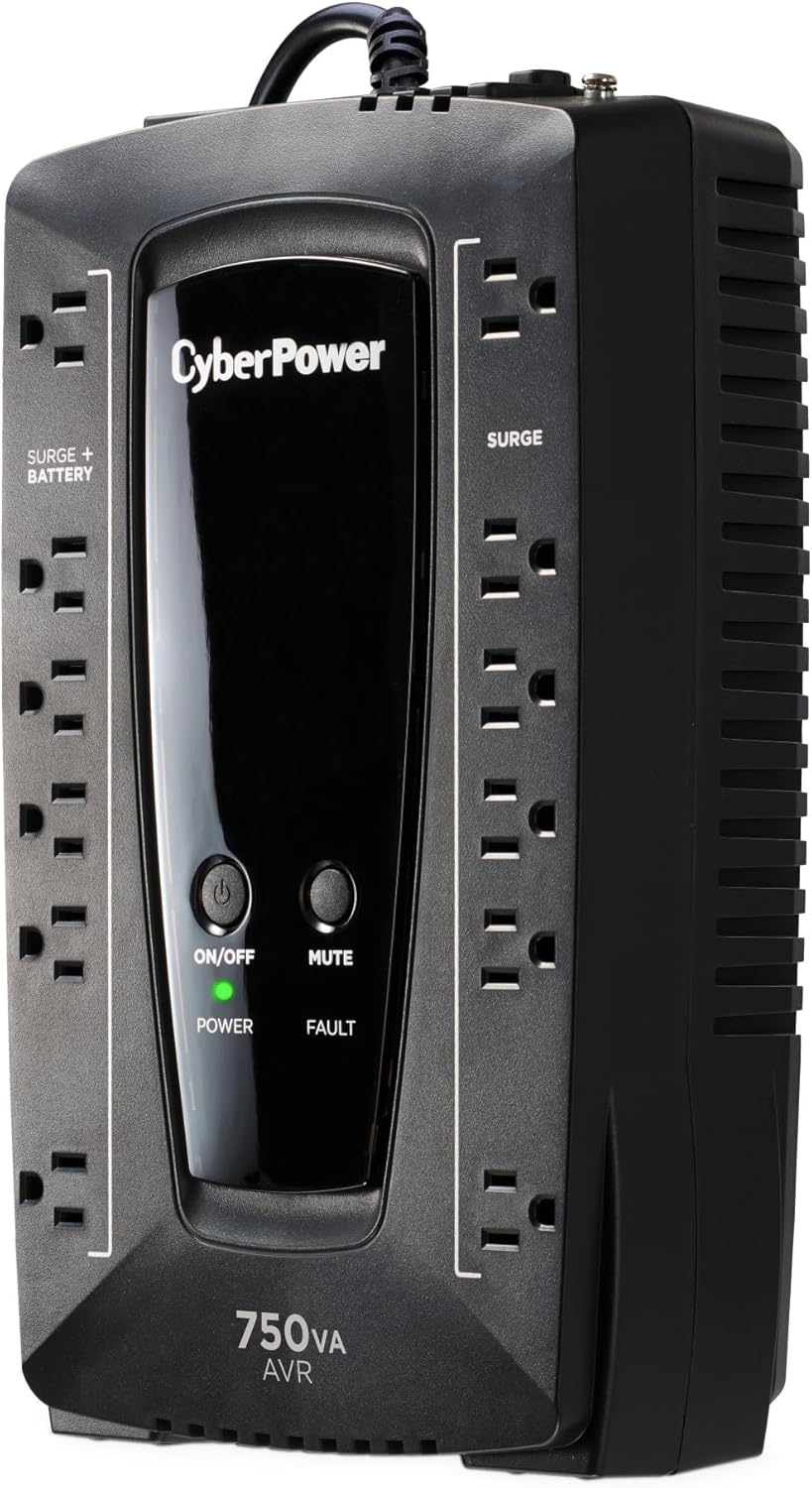 CyberPower AVRG900LCD Intelligent LCD UPS System, 900VA/480W, 12 Outlets, AVR, Compact - PuriLite