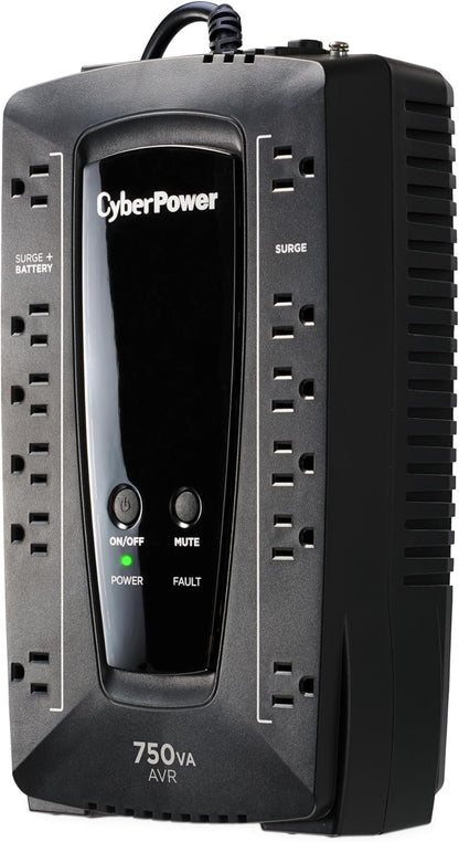 CyberPower AVRG900LCD Intelligent LCD UPS System, 900VA/480W, 12 Outlets, AVR, Compact - PuriLite