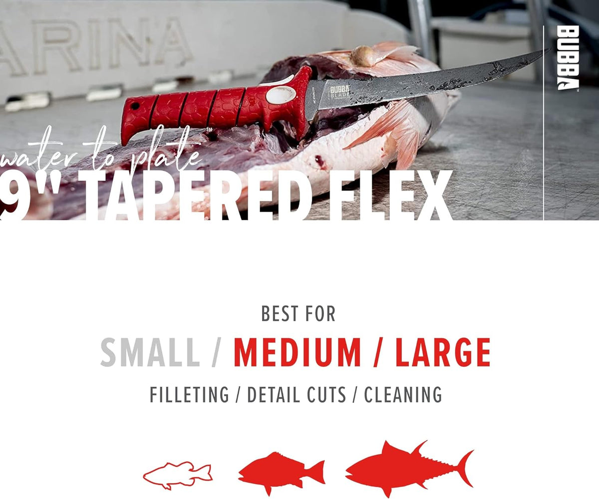 Fishing Fixed Blade 9 Inch Tapered Flex Fillet Knife - PuriLite
