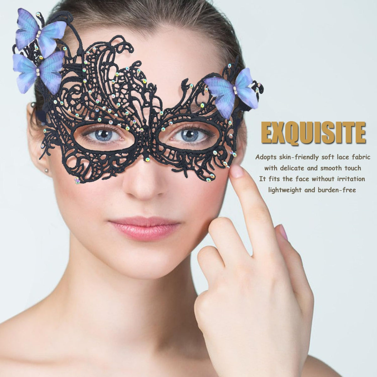 Masquerade Masks for Women Venetian Halloween Lace Mask for Carnival Party Prom Ball - PuriLite
