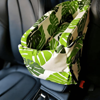 Console Dog Seat for Tesla Model 3 2017-2026, Pet Booster, Automotive Car Bed, Cat Soft-Sided Carrier, Portable Vehicle Travel Bag Green
