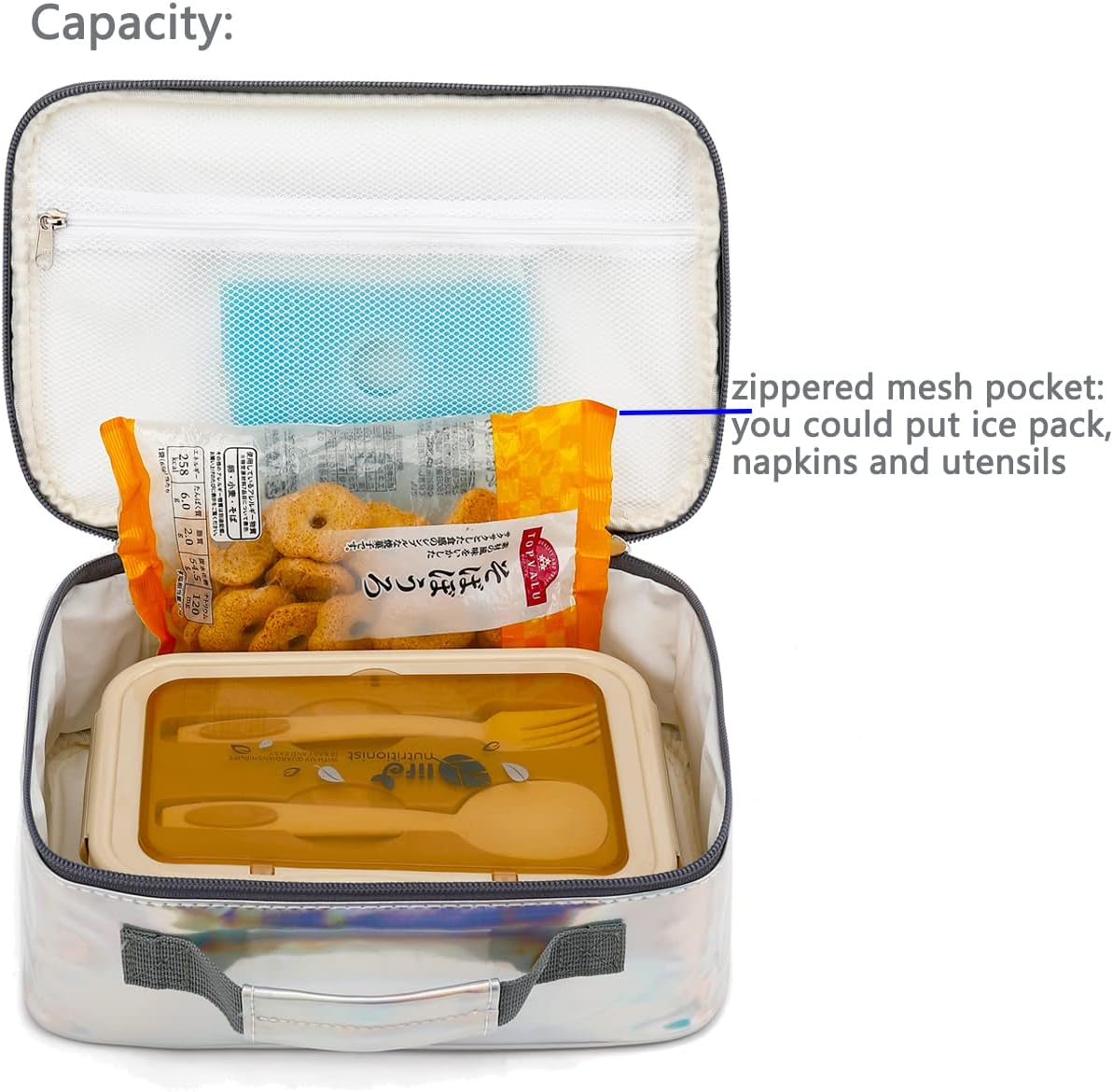 FlowFly Kids Lunch Box Insulated Soft Bag Mini Cooler Back to School Thermal Meal Tote Kit for Girls, Boys, Black - PuriLite