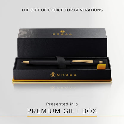 Cross Classic Century Classic Black Ballpoint Pen with 23 Karat Gold Plated Appointments (2502) - PuriLite