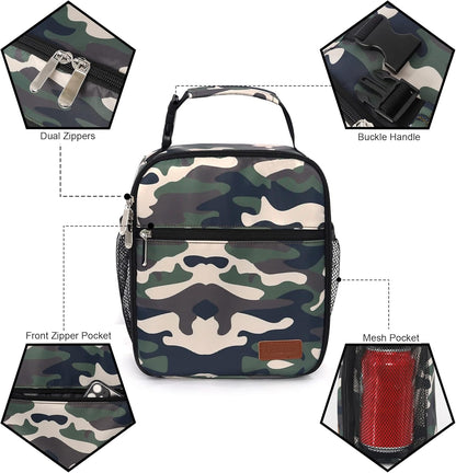 Lunch Box for Men Women Adults Small Lunch Bag for Office Work Picnic - Reusable Portable Lunchbox, Black - PuriLite