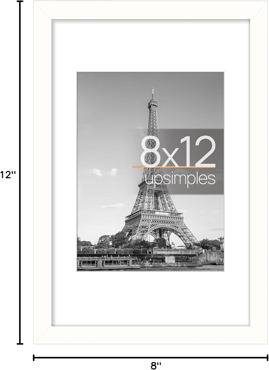 upsimples 11x14 Picture Frame, Display Pictures 8x10 with Mat or 11x14 Without Mat, Wall Hanging Photo Frames, Black - PuriLite