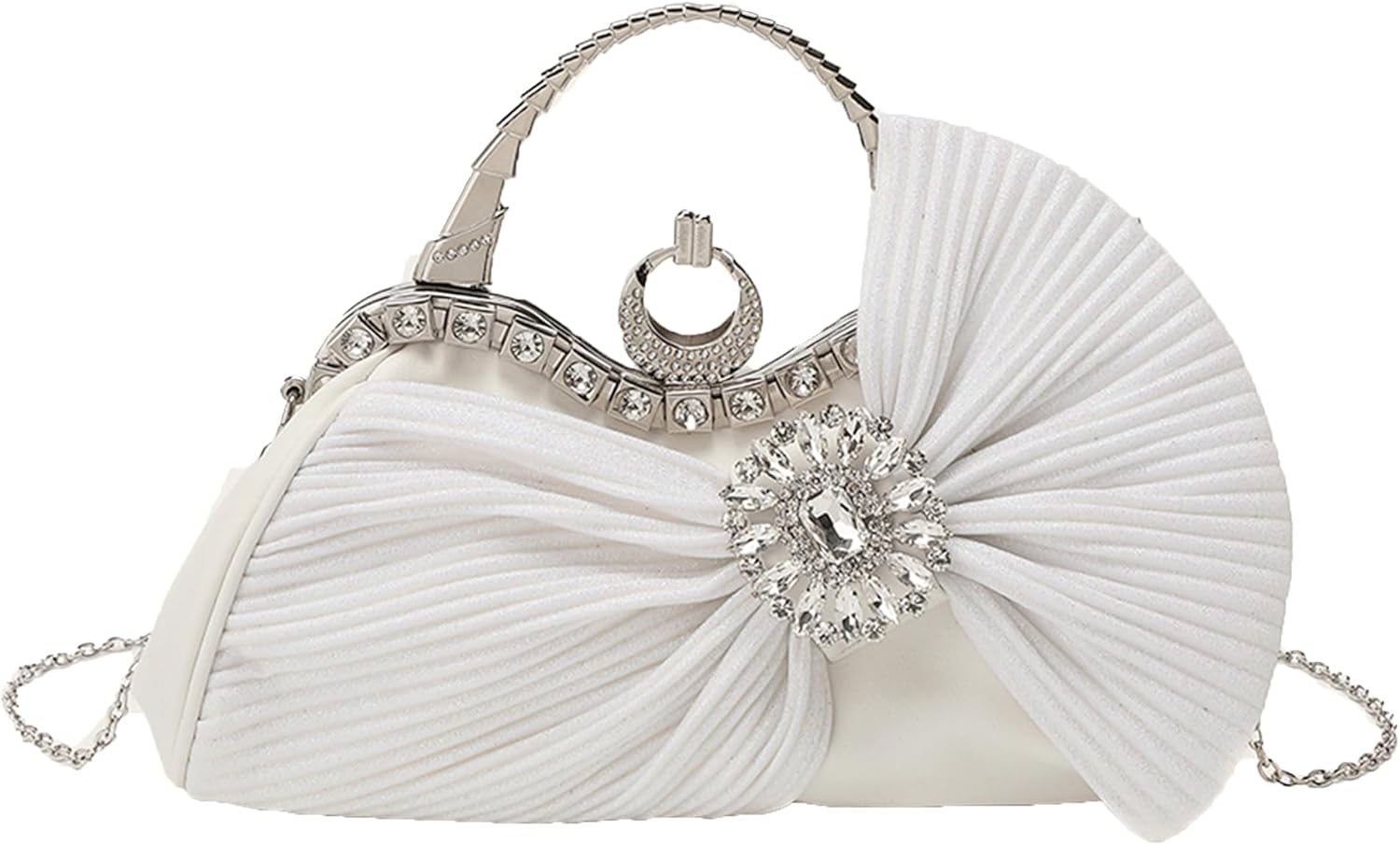 Buric Clutch Purses for Women Rhinestone Evening Handbag Bridal Wedding Prom Purse Formal Party Bow Tie Clutch for Women - PuriLite