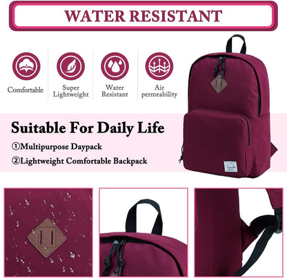 VASCHY Lightweight School Backpack for Women with Sleeve for 14" Laptop - PuriLite