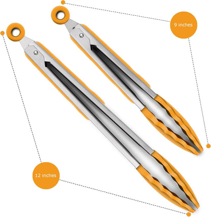 Purilite Select Silicone &amp; Stainless Steel Kitchen Tongs - PuriLite