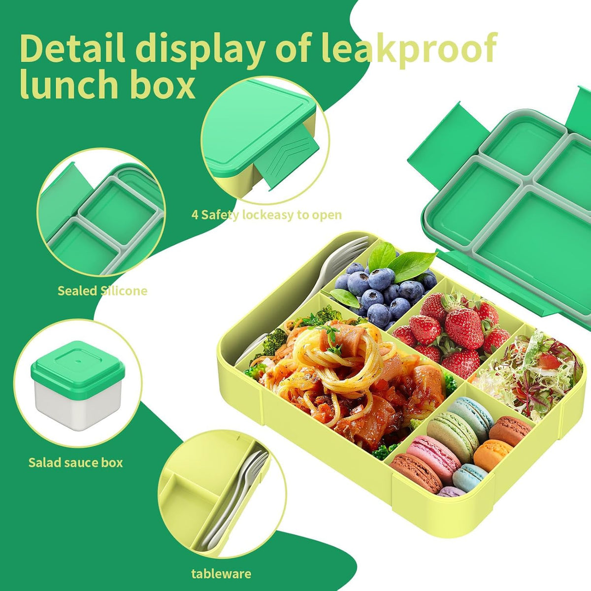 Hap Tim Bento Box Lunch Box for Kids (CA1265-BL) - PuriLite