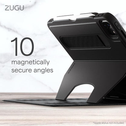ZUGU iPad Pro 12.9 Case 2022/2021 6th & 5th Generation - Ultra Slim Protective Cover - Wireless Apple Pencil Charging - Convenient 10-Angle Magnetic Stand & Auto Sleep/Wake [ Black ] - PuriLite