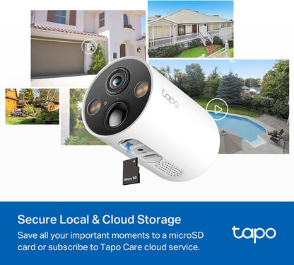TP-Link Tapo Solar-Powered Security Camera Kit, 2K Wireless Battery Camera w/Solar Panel Base, Smart Person Detection, SD/Cloud Storage, Spotlight Color Night Vision, No Hub Needed (Tapo C410 KIT) - PuriLite
