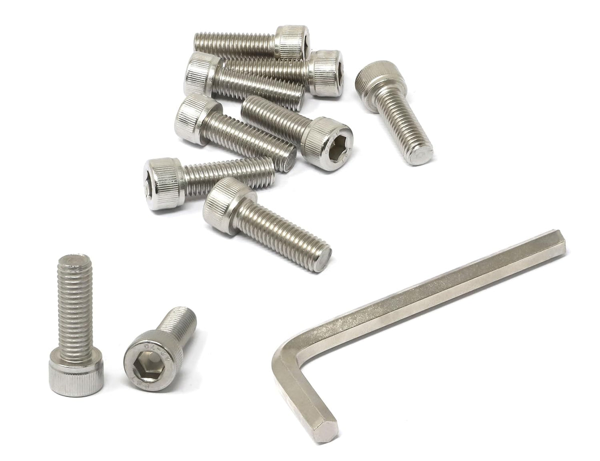 iexcell 25 Pcs M6 x 20mm Thread Pitch 1 mm Stainless Steel 304 Hex Socket Head Cap Screws Bolts Kit - PuriLite
