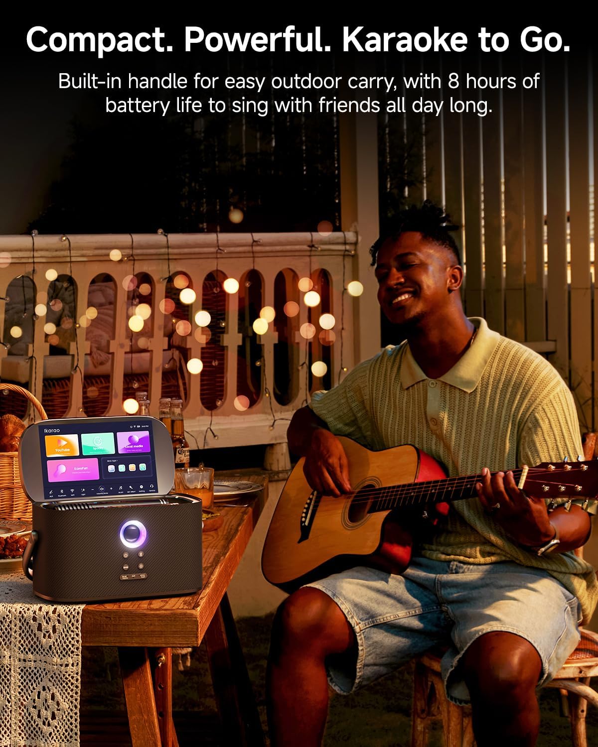 Karaoke Machine for Adults & Kids with Screen Lyrics Display, 2 Wireless Microphones Auto-Charging, Portable Bluetooth Speaker PA System WiFi/HDMI, Home Outdoor Party Speaker (Shell Series) (Shell S2) - PuriLite