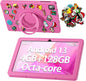 SGIN 10.1 Inch Tablet, 4GB RAM 128GB ROM, Android 13 Tablets, Octa-Core 2.0Ghz Processor, 1280 * 800 IPS Screen, 2MP+8MP Camera, 6000mAh, WiFi, Bluetooth 5.0 (Pink) - PuriLite