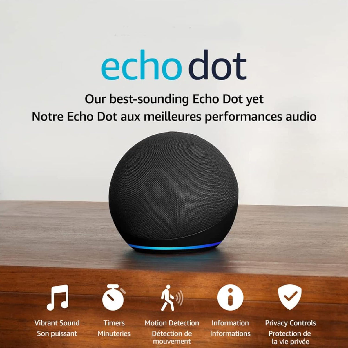 Amazon Echo Dot (newest model), Vibrant sounding Alexa speaker, Great for bedrooms, dining rooms and offices, Charcoal - PuriLite