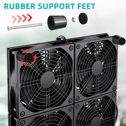 Wathai High Airflow Router Cooling Fan for Computer Cooler TV Small Box DC 5V USB Power 120mm 240mm Fan with Multi Speed Controller - PuriLite