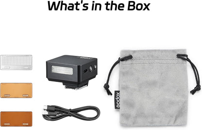 GODOX IT20 S TTL MINI iFlash Camera Flash Light,700+ Flashes & 1.5 s Recycling,6 Stops (1/32 to 1/1 Power),Built in Battery with Magnetic Diffuser & Filter (Black, for Sony) - PuriLite