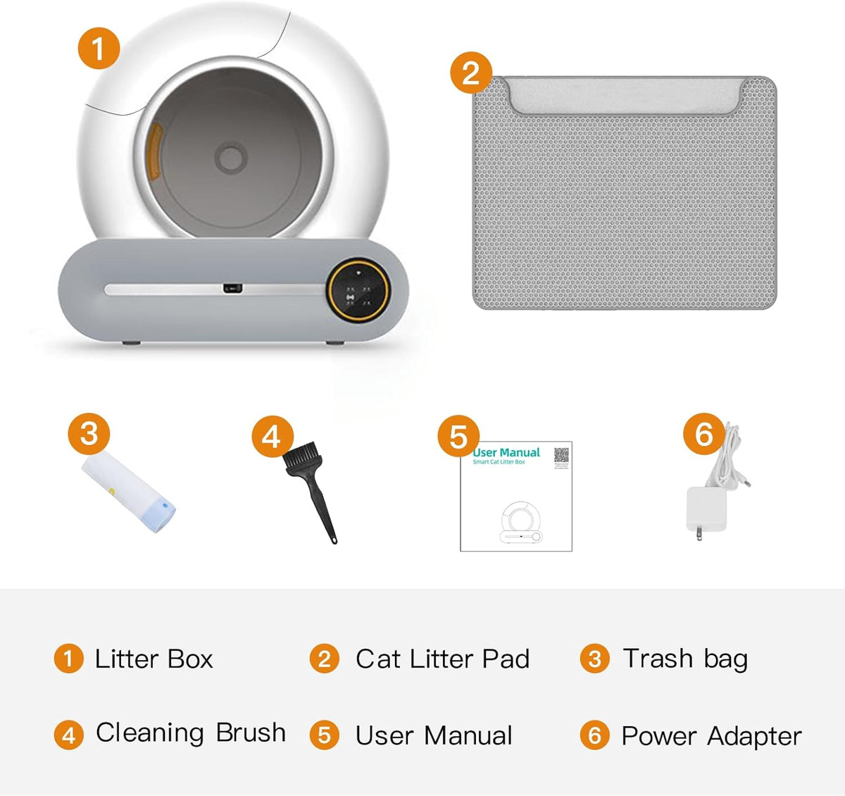 Upgraded Self-Cleaning Cat Litter Box - Automatic Smart for Multiple Cats, Never Scoop Again, Safety Protection, APP Control, Odorless, Health Check - PuriLite