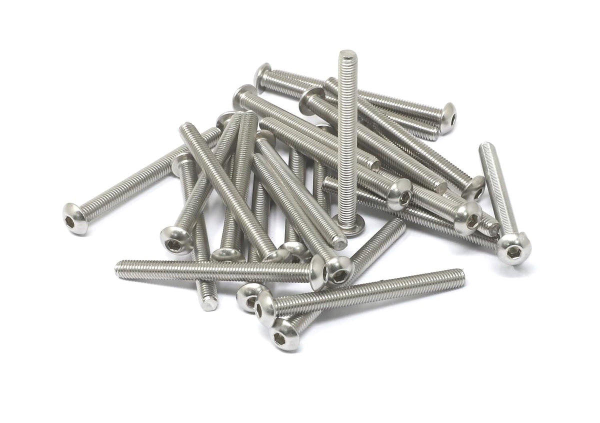 iexcell 50 Pcs M6 x 20mm Thread Pitch 1 mm Stainless Steel 304 Hex Socket Button Head Cap Screws Bolts Kit - PuriLite