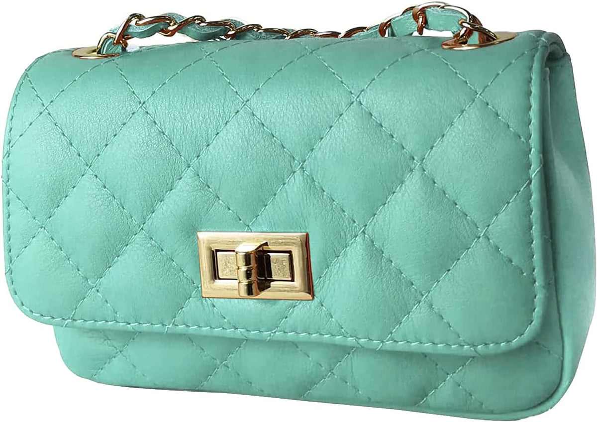 MamaMilano Women/Girls Italian Handmade Genuine Leather Cleo Shoulder Bag/Purse/HandBag/Totebag with Shoulder Strap - PuriLite