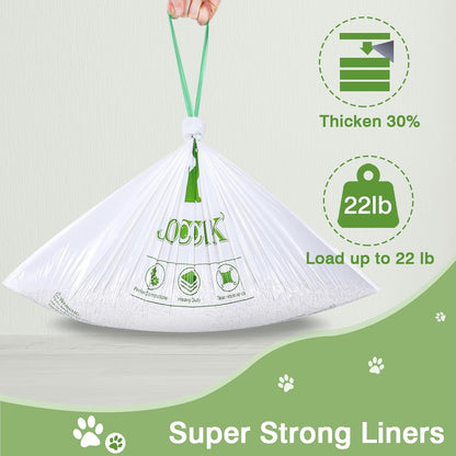 Cat Litter Box Liner Bags Compatible with Self-Cleaning Litter Box Robot 100 Pack, Waste Drawer Liners Heavy Duty White 9-11 Gallons Replacement Bags - PuriLite