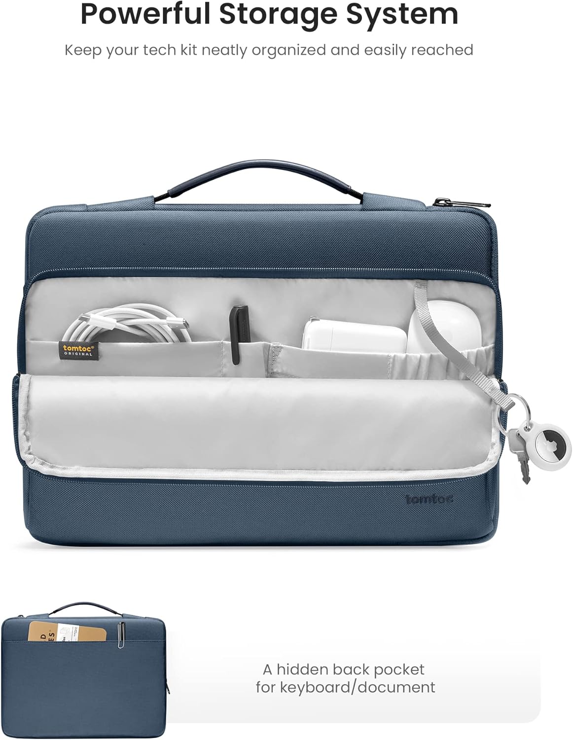 tomtoc 360 Protective Laptop Carrying Case for 16-inch New MacBook Pro M4/M3/M2/M1 Pro/Max 2024-2019, Water-Resistant Laptop Bag Sleeve with Accessory Pocket for The New Razer Blade 15 - PuriLite