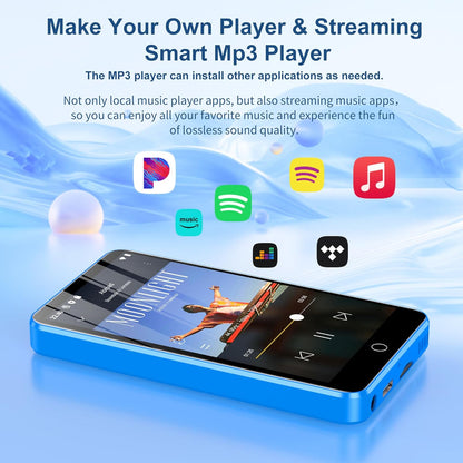 80GB MP3 Player with Bluetooth and WiFi, 4-inch Touch Screen MP3 Player with Bluetooth ， with Spotify, SpotifyKids, Audible, Andora, Amazon Player, MP4&MP3 Player up to 1TB Black - PuriLite