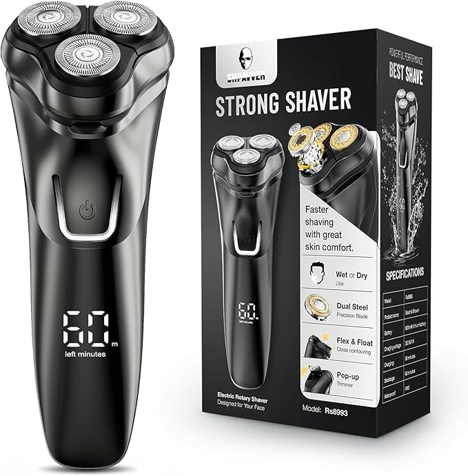 Purilite Select Electric Razor for Men Cordless – Wet/Dry Rotary Shaver Waterproof - PuriLite