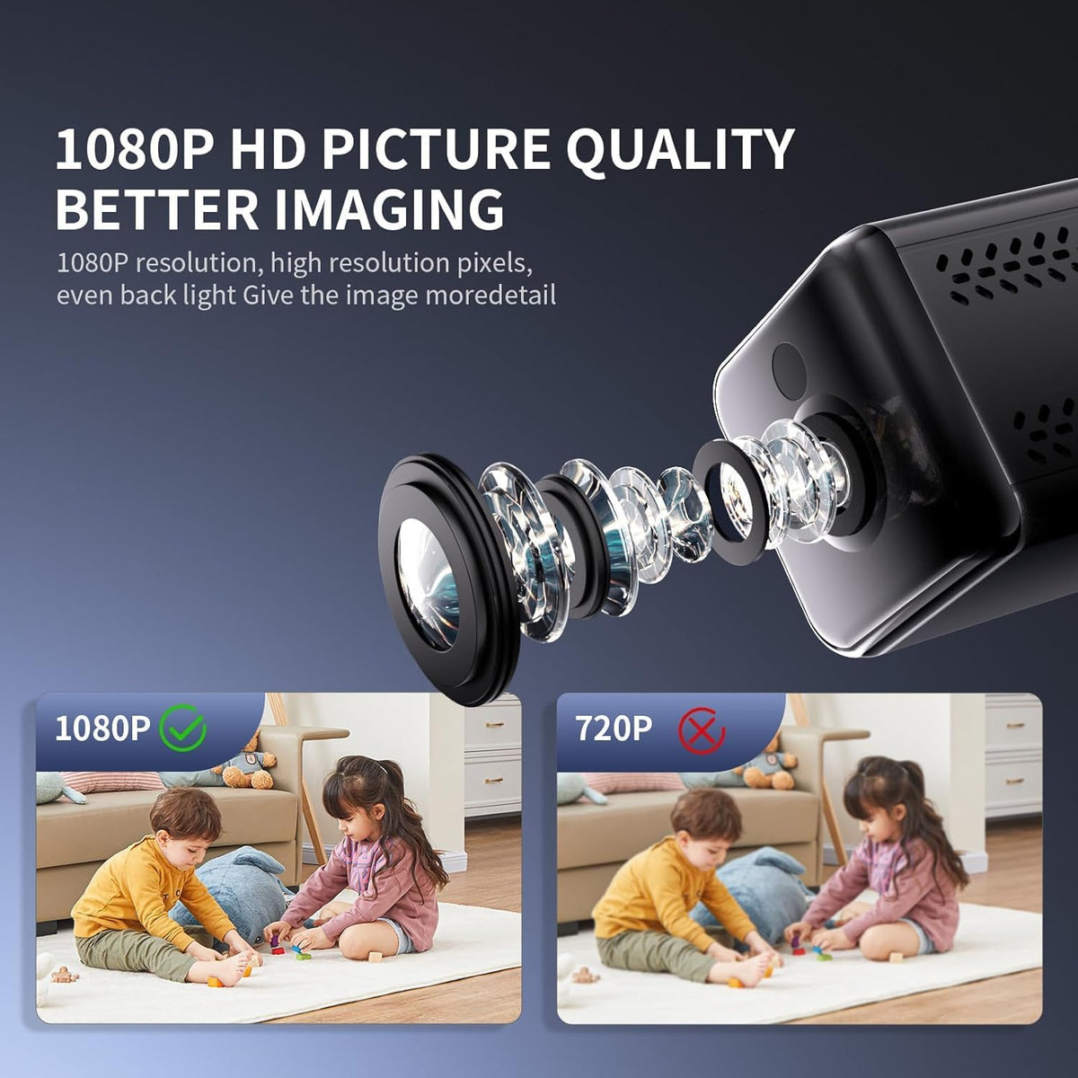 OBEST Mini Camera 1080P HD, Wireless Home Indoor Outdoor Security Camera, Small Nanny Cam House Office Cameras Mobile Phone APP Remote, Long Battery Life with Motion Detector and Night Vision - PuriLite