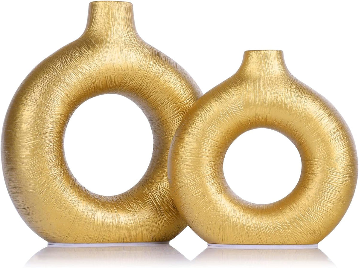 Purilite Select Gold Ceramic Vase Set of 2 - PuriLite