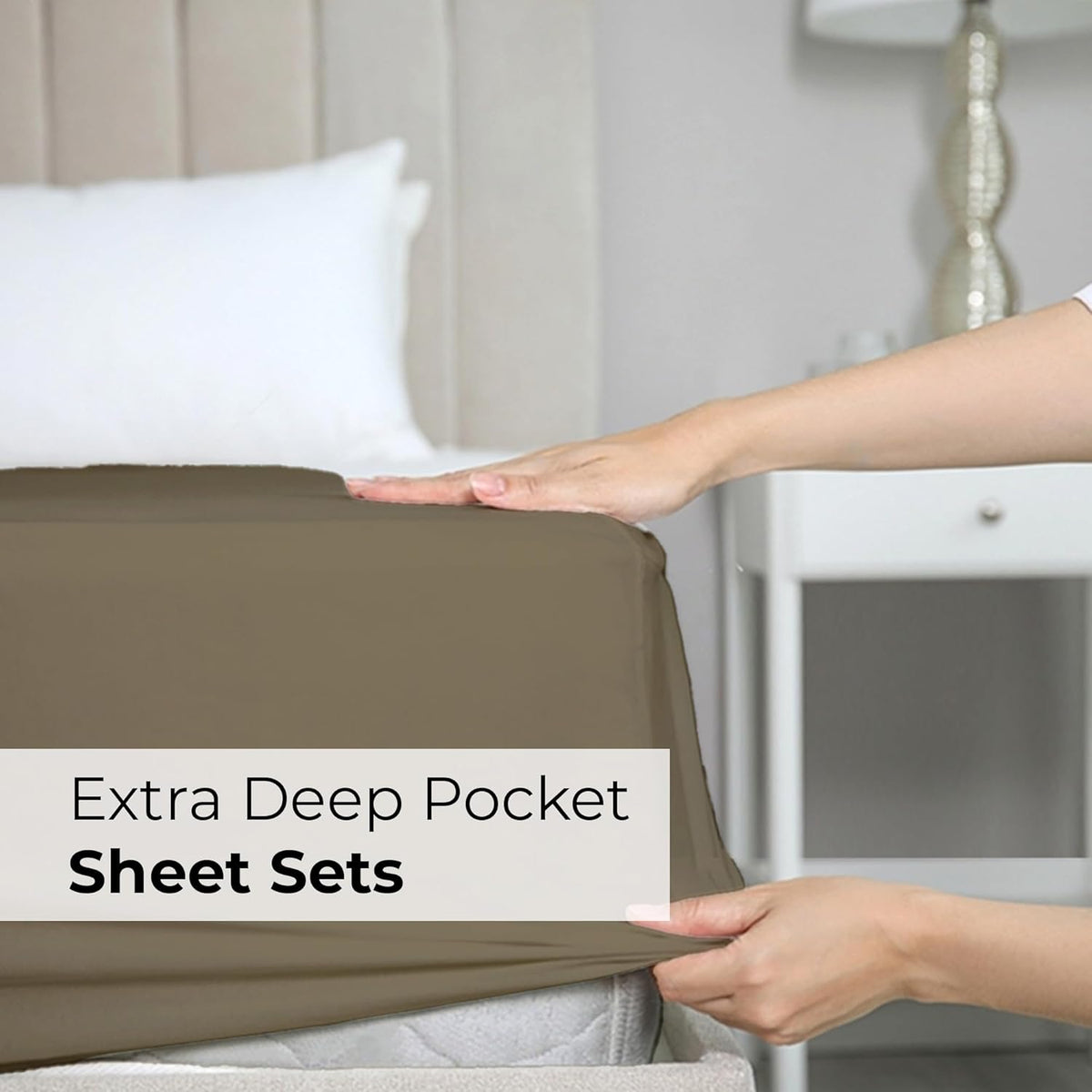 Extra Deep Queen Sheet Set - 6 Piece Breathable & Cooling Sheets - Hotel Luxury Bed Sheets Set - Easy & Secure Fit - Soft, Wrinkle Free & Comfy Sheets Set - White Sheet Set w/Extra Deep Pockets - PuriLite
