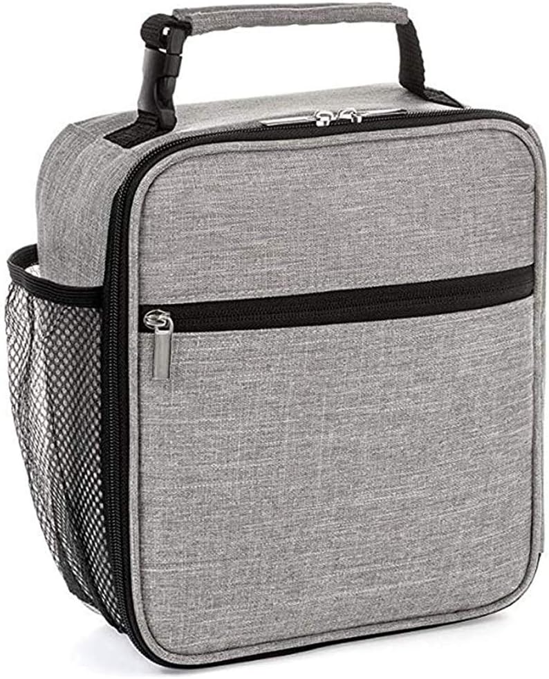 Insulated Lunch Bag, Leakproof Portable Lunch Box for Women Men Boys Girls, Large Capacity Cooler Bag with Handle and Bottle Pocket for Office School Camping Hiking Outdoor Beach Picnic (Black) - PuriLite