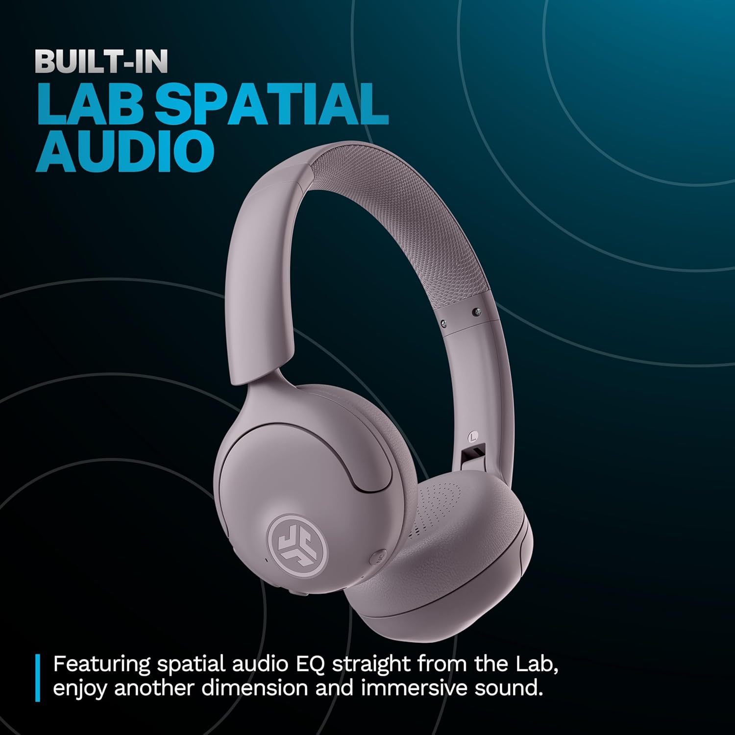 JLab Go Lux ANC Wireless Headphones, Cloud White, Hybrid Active Noise Cancelling, Premium On-Ear Bluetooth Headset, Customizable Sound, Be Aware Mode, Cloud Foam Comfort, Multipoint Connection - PuriLite