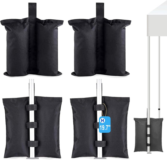 4PCS Gazebo Weights Bags, LooKu Large Gazebo Sand Weights 240 LBS Heavy Duty Leg Weights for Pop up Canopy Tent Sun Shades, Parasols, Trampolines Weighted Feet Bags - PuriLite