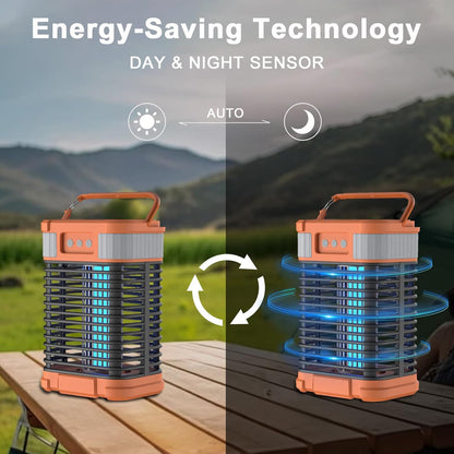 Mosquito Zapper, Solar Bug Zapper 4200V Cordless & Rechargeable Bug Zapper Outdoor with LED Light, Portable Waterproof Electric Fly Zapper with Hook, for Patio Camping Backyard Garden - PuriLite