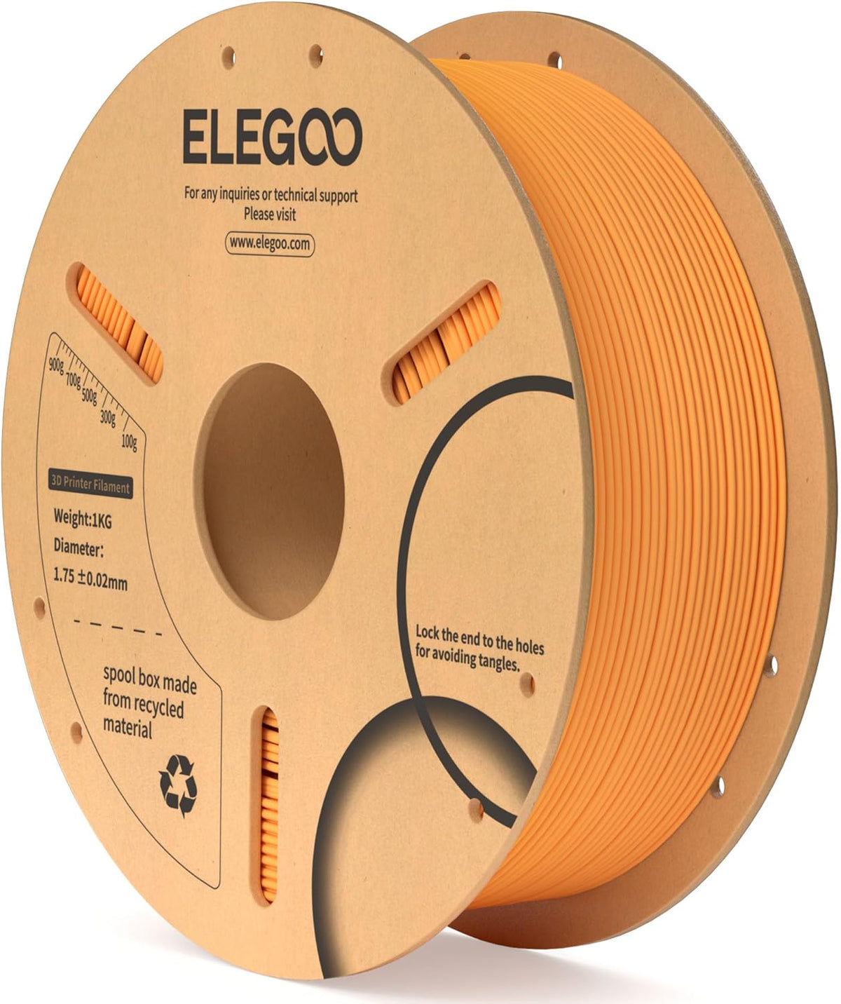 ELEGOO PLA Filament 1.75mm Black 1KG,3D Printer Filament Dimensional Accuracy +/- 0.02mm,1kg Cardboard Spool(2.2lbs) 3D Printing Filament Fits for Most FDM 3D Printers - PuriLite