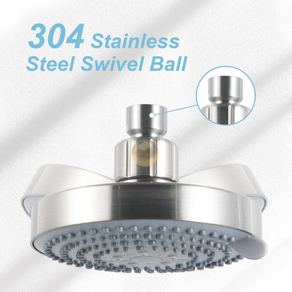 OFFO Shower Head, High Pressure Shower Head with 6 Mode, Fixed Showerheads for Strong Water Flow & Relaxing Shower Experience, Chrome - PuriLite