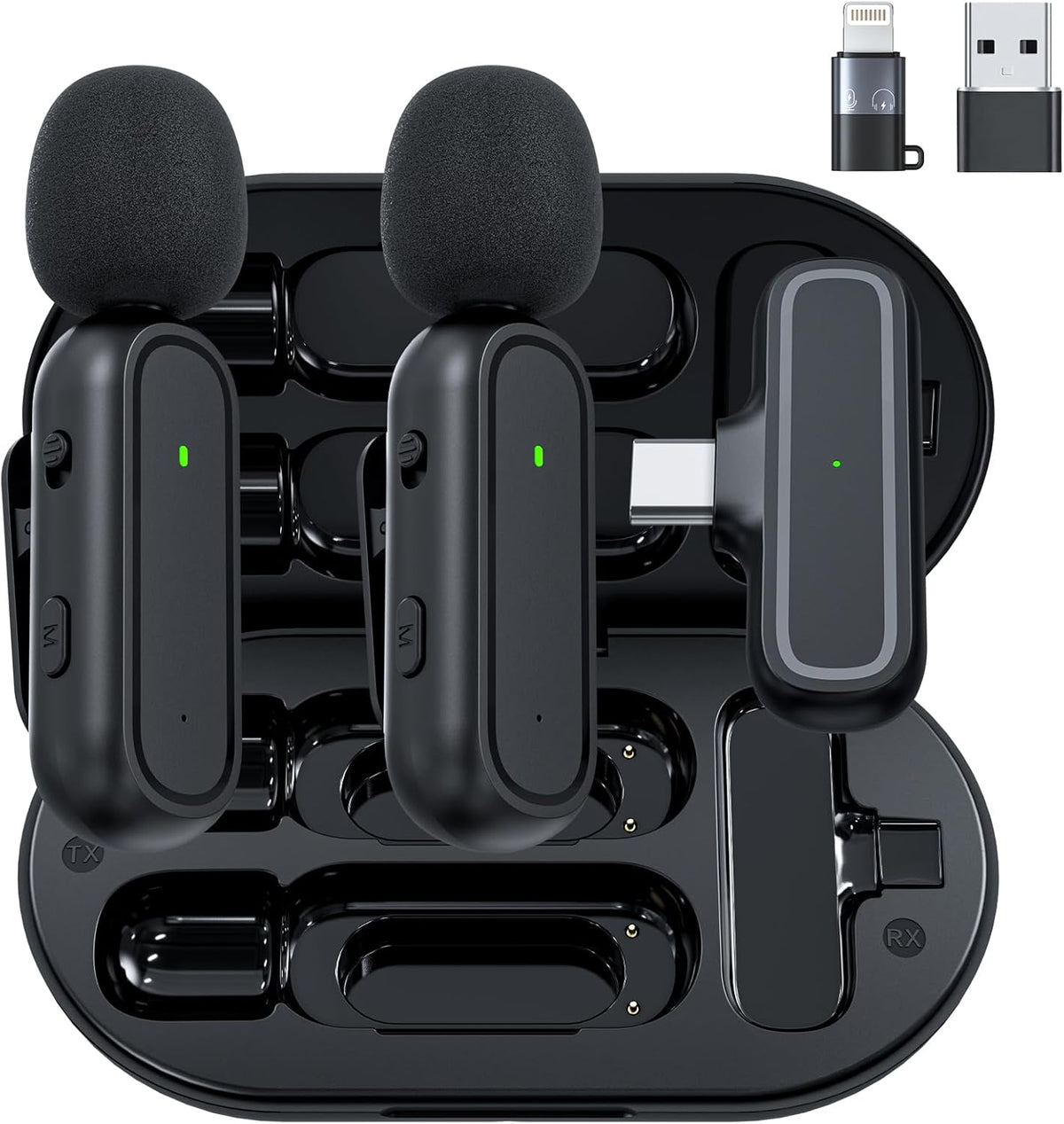 3 in 1 Wireless Lavalier Microphone for iPhone iPad Android Camera USB-C, Mini Microphone with Noise Reduction, Plug-Play Wireless Microphone for YouTube, Video Recording, Interviews, TikTok, Vlog - PuriLite