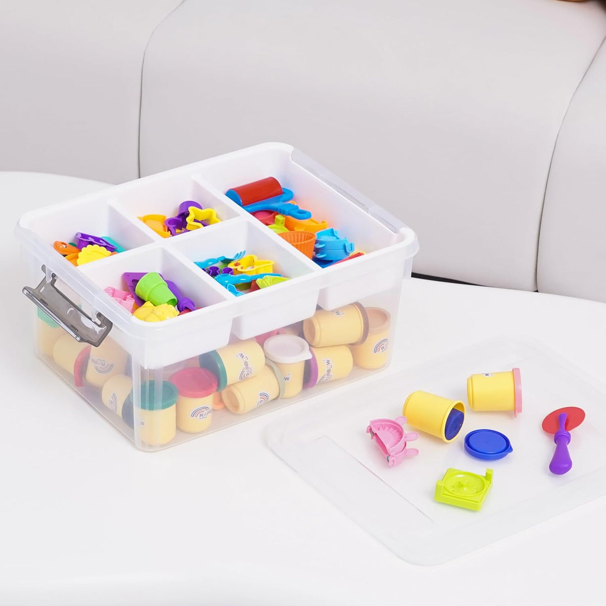 Purilite Select Multi-Partition Craft Storage Box with Flip-Top Lid - PuriLite