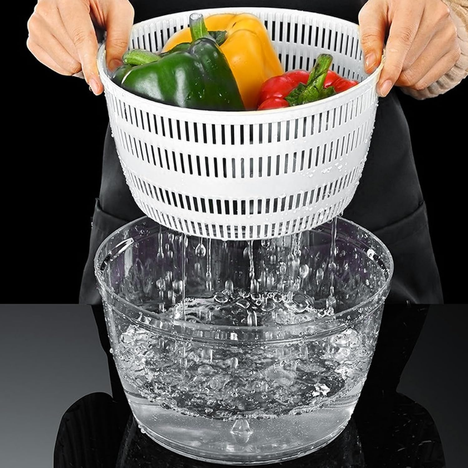Vegetable Washing Machine Kneading Bowl, Multifunctional Spinner Dryer Vegetable Dryer Salad Mixer Salad Spinner Lettuce Dryer for Home Kitchen (Gray) - PuriLite