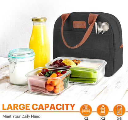 Lunch Bag for Women & Men Adult Insulated Lunch Box, Small Leakproof Cooler Food Lunch Containers Reusable High Capacity Lunch Tote Bags for Work, Travel, Outdoor - PuriLite